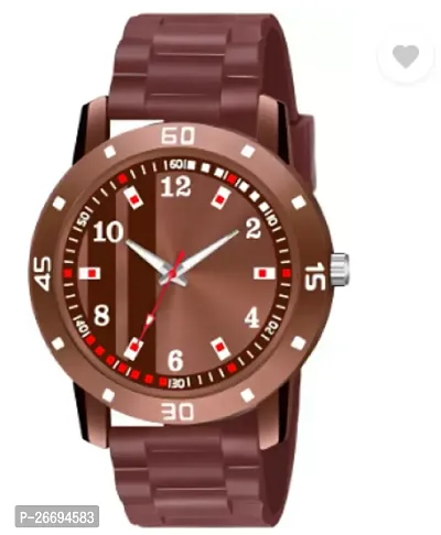 Stylish PU Brown Analog Watch For Men-thumb0