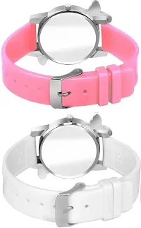 Stylish PU White Dial Analog Watches Combo Pack Of 2-thumb2