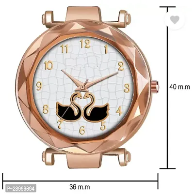 Fashionable White Dial Genuine Leather Analog Watch For Women-thumb3