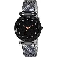 Stylish Black PU Analog Watches For Women And Girls-thumb1