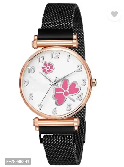 Fashionable White Dial Metal Analog Watch For Women-thumb0