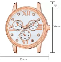 Fashionable White Dial Genuine Leather Analog Watch For Women-thumb2