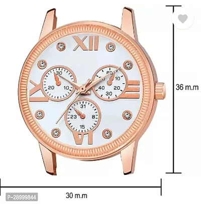 Fashionable White Dial Genuine Leather Analog Watch For Women-thumb3