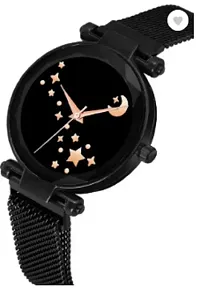 Fashionable Black Dial Metal Analog Watch For Women-thumb1