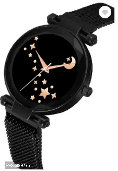 Fashionable Black Dial Metal Analog Watch For Women-thumb2