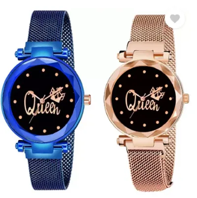 Stylish Metal Analog Watches For Women Pack Of 2