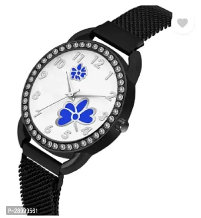 Fashionable White Dial Metal Analog Watch For Women-thumb2