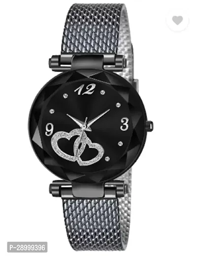 Fashionable Black Dial PU Analog Watch For Women-thumb2