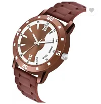 Stylish Brown PU Analog Watches For Men-thumb2