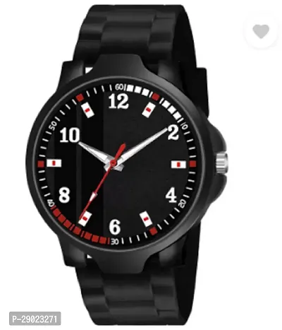 Stylish Black PU Analog Watches For Men-thumb0