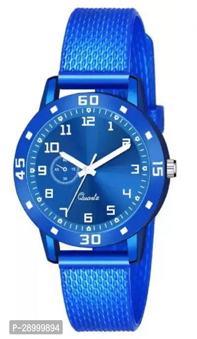 Fashionable Blue Dial PU Analog Watch For Women-thumb2