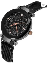 Fashionable Black Dial Metal Analog Watch For Women-thumb2