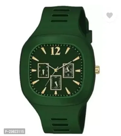 Stylish Green PU Analog Watches For Men-thumb2