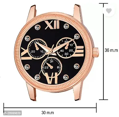 Fashionable Black Dial Genuine Leather Analog Watch For Women-thumb4