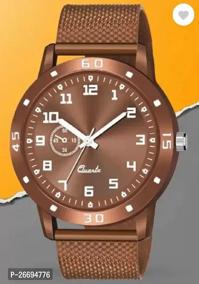 Stylish PU Brown Analog Watch For Men-thumb0