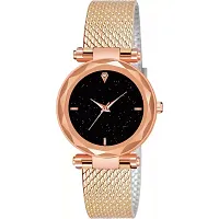 Stylish Rose Gold PU Analog Watches For Women And Girls-thumb1