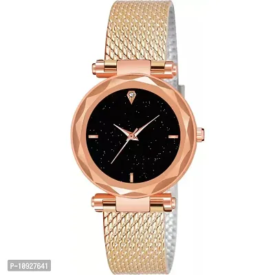 Stylish Rose Gold PU Analog Watches For Women And Girls-thumb2