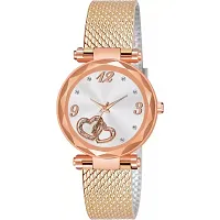 Stylish Rose Gold PU Analog Watches For Women And Girls-thumb1