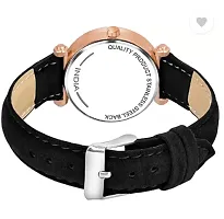 Fashionable Black Dial Genuine Leather Analog Watch For Women-thumb2