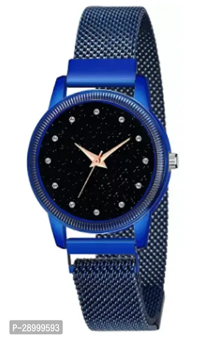 Fashionable Black Dial Metal Analog Watch For Women-thumb0