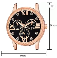 Fashionable Black Dial Genuine Leather Analog Watch For Women-thumb2