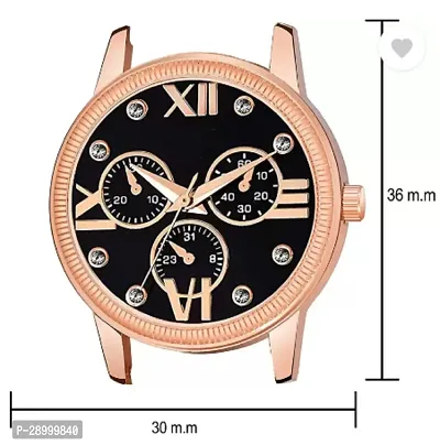 Fashionable Black Dial Genuine Leather Analog Watch For Women-thumb3