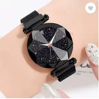 Fashionable Black Dial Metal Analog Watch For Women-thumb1