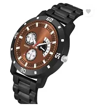 Stylish Black PU Analog Watches For Men-thumb2