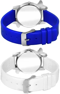 Stylish PU White Dial Analog Watches Combo Pack Of 2-thumb2