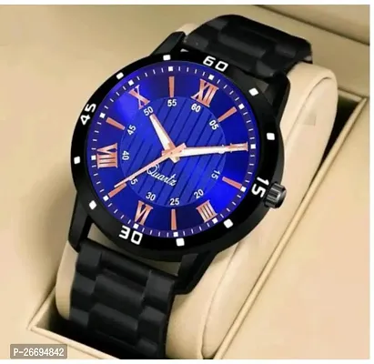 Stylish PU Blue Analog Watch For Men