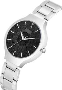 Fashionable Black Dial Metal Analog Watch For Women-thumb1