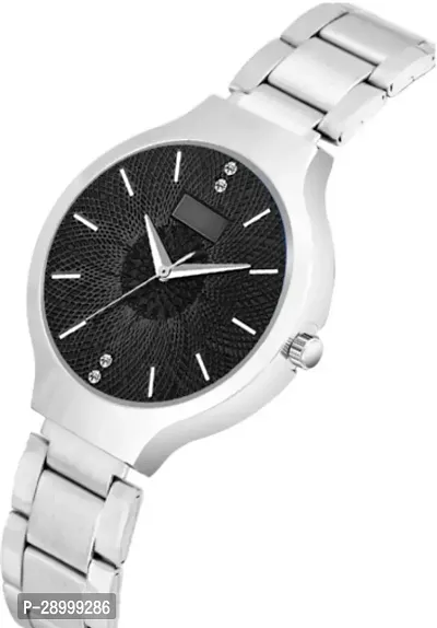 Fashionable Black Dial Metal Analog Watch For Women-thumb2