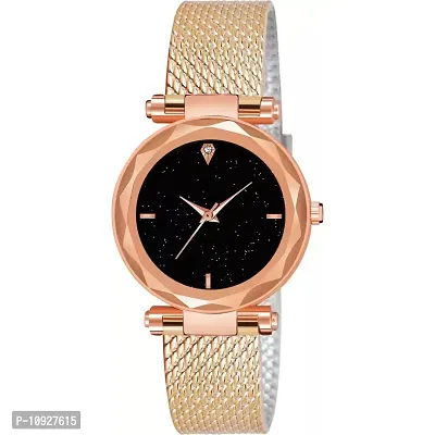 Stylish Rose Gold PU Analog Watches For Women And Girls