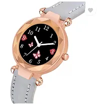 Fashionable Black Dial Genuine Leather Analog Watch For Women-thumb3