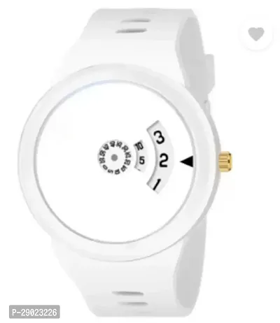 Stylish White PU Analog Watches For Men-thumb0