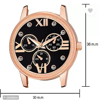 Fashionable Black Dial Genuine Leather Analog Watch For Women-thumb3