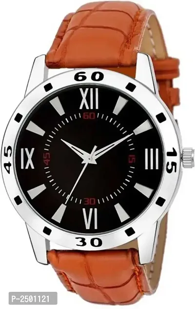New Stylish Synthetic Leather Strap Men's Watch-thumb0