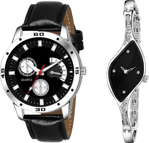 Stylish Synthetic Leather Analog Watches For Men