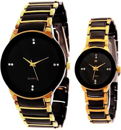 Accro Dial with Diamond Touch with and Strap Watch for Couple