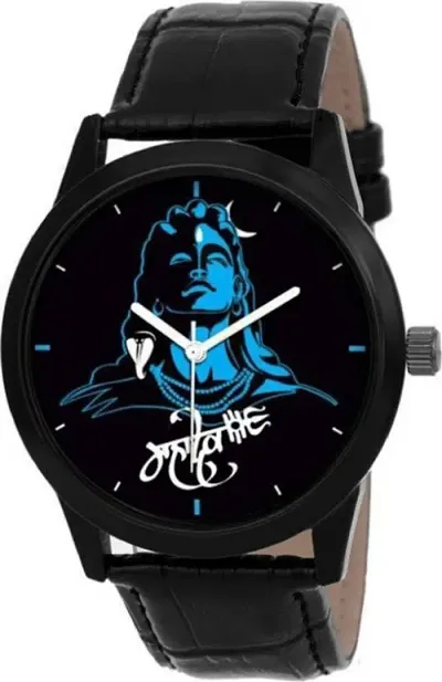 mhadev Leather Men Watch