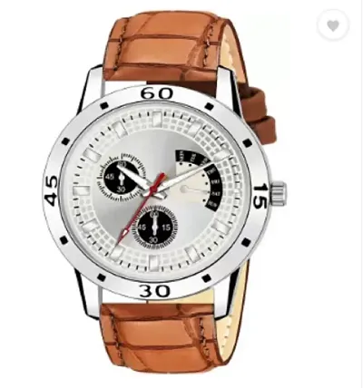 Stylish Synthetic Leather Day & Date Watches for Men