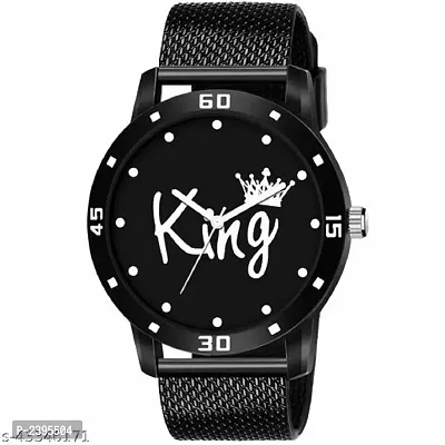 Black Synthetic Leather Men Watch-thumb0