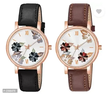 3 Watch Combo In Peacock Dial Synthetic Leather Strap For Women Watch