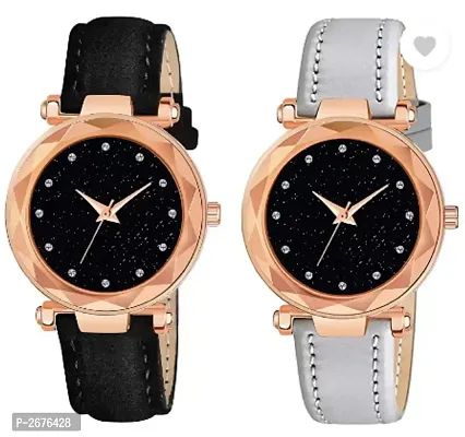 New Arrival Pack Of 2 Wrist Metal Watch for Women-thumb0