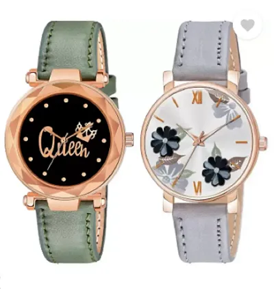 Combo Pack of Beautiful Crystal Studded Watches for Women