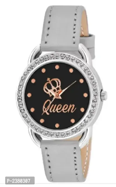 Pink Studded Analog Synthetic Leather Watch