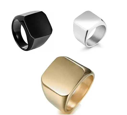 Stylish Stainless Steel Ring For Men (Pack Of 3)