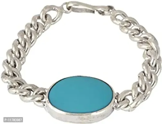Blue Stone Silver Bracelet For Men | Salman Khan Bracelet | Free size