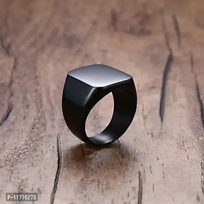 Alluring Black Stainless Steel   Rings For Men-thumb0