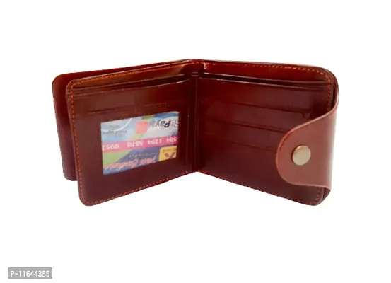 Designer Tan PU Textured Branded Wallet With Card Holder For Men-thumb3